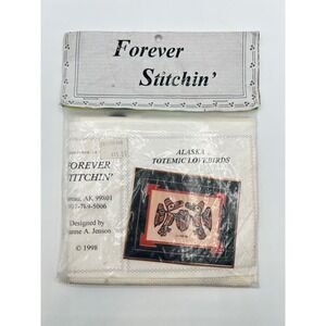 Forever Stitchin Alaska Totemic Lovebirds‎ Raven Eagle Cross Stitch Kit